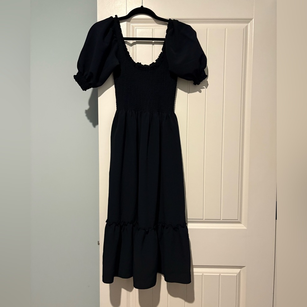 Elegant Black Puff Sleeve Dress